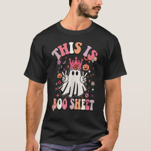 T-shirt Voici Le Costume D'Halloween Rétro Ghost De Feuill