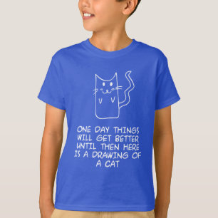 T-shirt Voici le dessin d'un chat