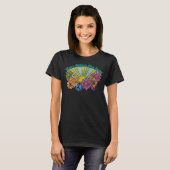 T-shirt Voici Le Soleil Printemps Hippie signe de paix Flo (Devant entier)
