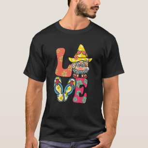 T-shirt Voici Le Sun Love Gnome Summer Retro Beach V
