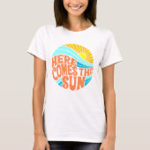 T-shirt Voici Le Tee Soleil, Style Rétro, Style Hippie (Devant)