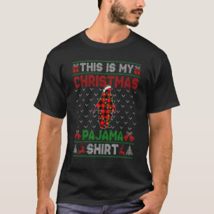 T-shirt Voici les lumières de Noël du pyjama de pingouin