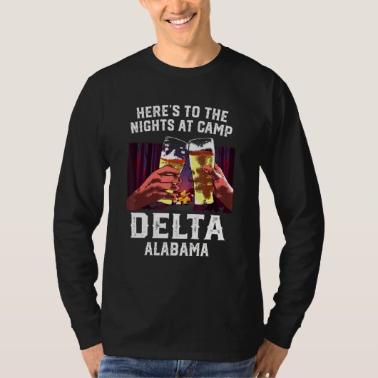 T-shirt Voici Les Nuits Au Camp Delta Camping Alabama (Devant)