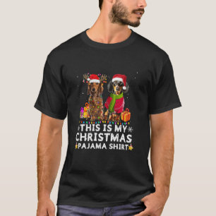 T-shirt Voici ma chemise de Noël en pyjama Dachshund Père
