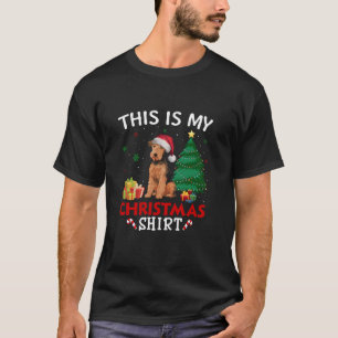 T-shirt Voici Mon Airedale Terrier Chien Santa Hat Christm