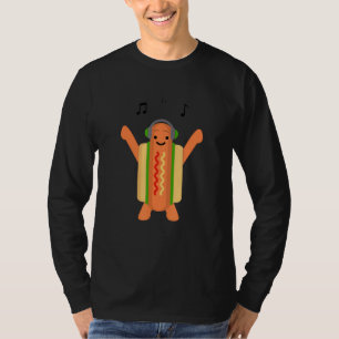 T-shirt Voici Mon Cool Dansant Hotdog Dans Un Bun Foods T