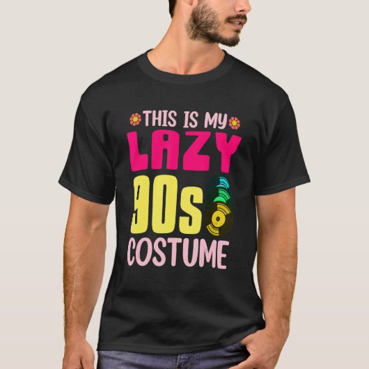 T-shirt Voici Mon Costume Lazy 90s 1990s Theme Party Neuf (Devant)