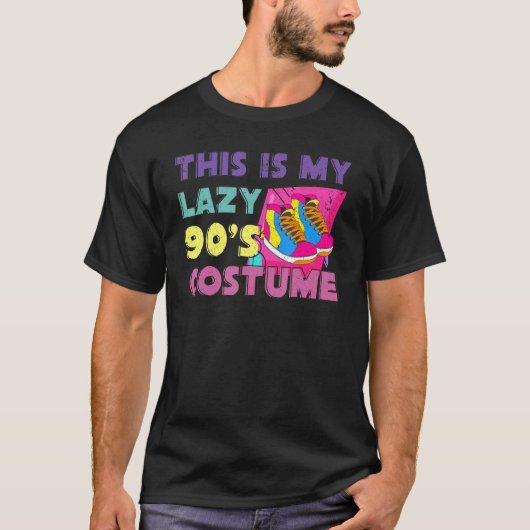T-shirt Voici Mon Costume Lazy 90s 1990s Theme Party Neuf (Devant)