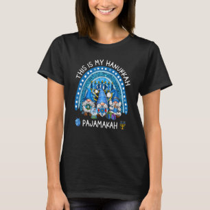 T-shirt Voici Mon Hanoukka Pajamakah Gnome Menorah Chanuk