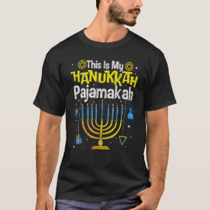 T-shirt Voici Mon Hanoukka Pajamakah Menorah Chanukah Paj