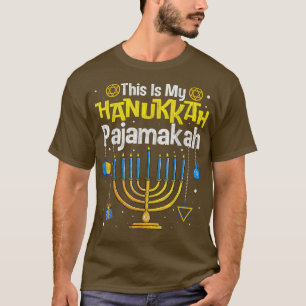 T-shirt Voici Mon Hanoukka Pajamakah Menorah Chanukah Paj
