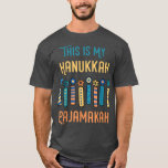 T-shirt Voici Mon Hanoukka Pajamakah Menorah Neuf Bougies<br><div class="desc">Voici Mon Hanoukka Pajamakah Menorah Neuf Bougies Drôle T-Shirt.</div>