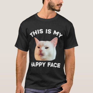 T-shirt Voici Mon Joyeux Visage Smudge Le Mème Chat Sarcas