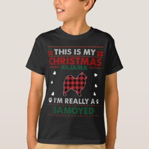 T-shirt Voici Mon Pyjama de Noël Samoyed Dog Propriétaire