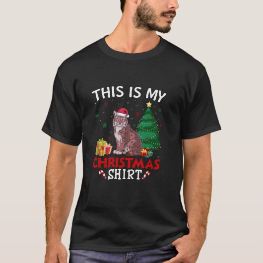 T-shirt Voici My Lynxes Santa Hat Christmas Pyjama T Shi (Devant)