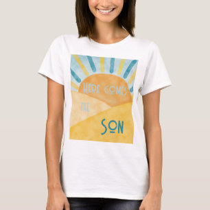 T-shirt Voici Son Sunshine Blue Ray Boy Baby shower