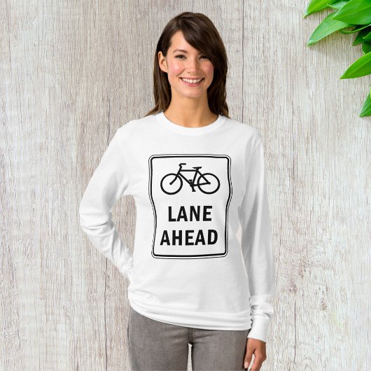 T-shirt Voie cyclable à l'avant Symbole Cyclisme Sécurité 