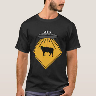 T-shirt Voie d'enlèvement Alien de vache Signé Drôle OVNI