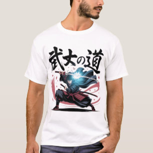 T-shirt Voie du Samouraï Kanji Japonais Anime Katana B