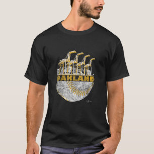 T-shirt Voie Skyline vintage de base-ball Oakland 3