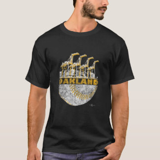 T-shirt Voie Skyline vintage de base-ball Oakland 3
