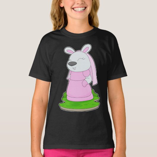 T-shirt Voile de mariée Lapin Marié (Devant)