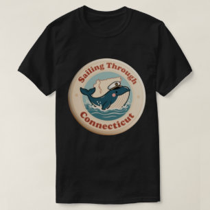 T-shirt Voile vintage À Travers La Baleine Du Connecticut