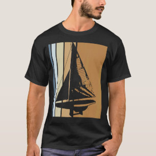 T-shirt Voilier Rétro Skipper Navire Catamaran Yacht Voile