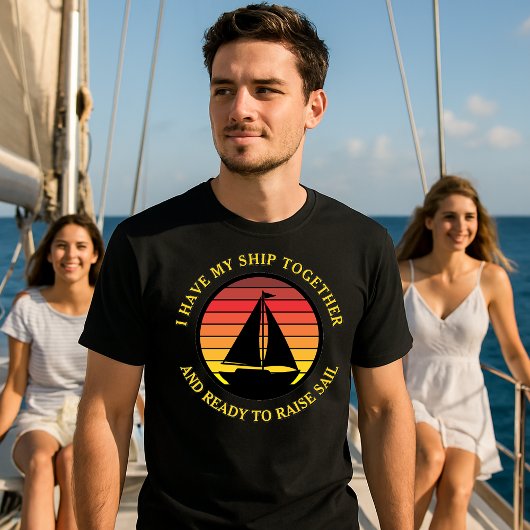 T-shirt Voilier & Retro Sunset Modèle de voile