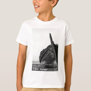 T-shirt Voilier traditionnel de la rivière Tagus brûlé et