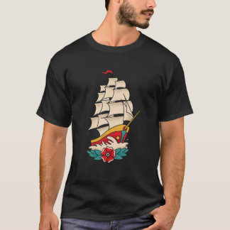 T-shirt Voilier traditionnel Old School Style Tatouage D