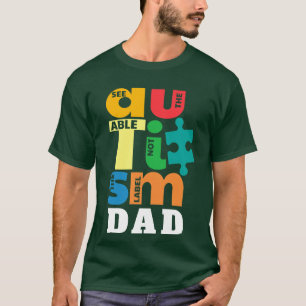 T-shirt Voir La capacité pas le Étiquette Autisme papa