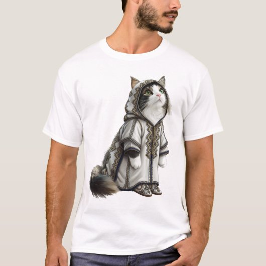 T-shirt Voir le chat dans un authentique Selham brodé (Devant)