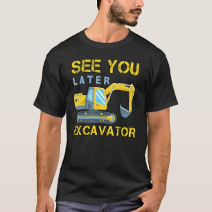 T-shirt Voir Plus Tard Excavateur Enfants Garçon
