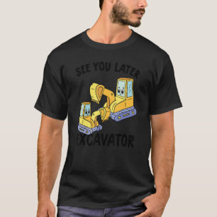 T-shirt Voir Plus Tard Excavateur Enfants Garçon