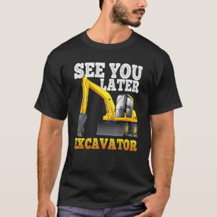 T-shirt Voir Plus Tard Excavateur Pour Enfants Garçons Fil
