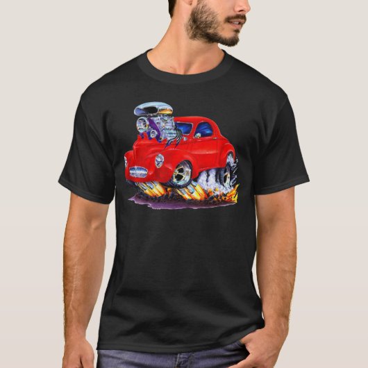 T-shirt Voiture 1941 de rouge de Willys (Devant)