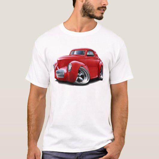 T-shirt Voiture 1941 de rouge de Willys (Devant)