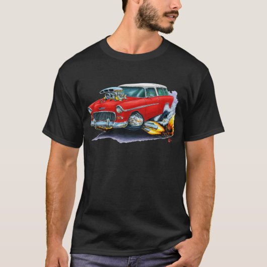 T-shirt Voiture 1955 de rouge de nomade de Chevy (Devant)