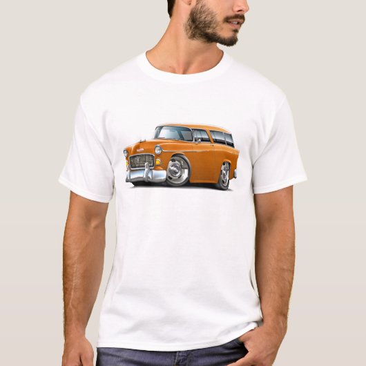 T-shirt Voiture 1955 d'orange de nomade de Chevy (Devant)