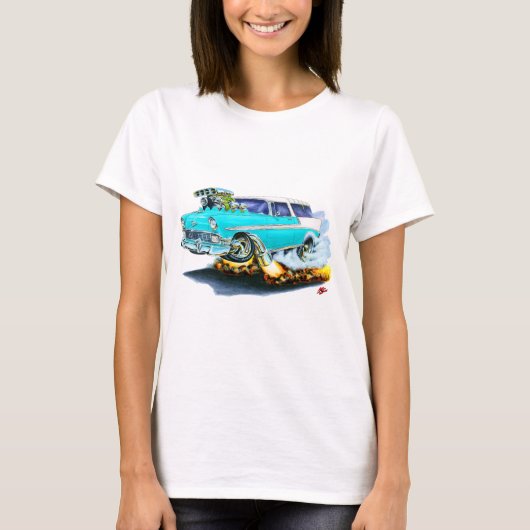 T-shirt Voiture 1956 de turquoise de nomade de Chevy (Devant)