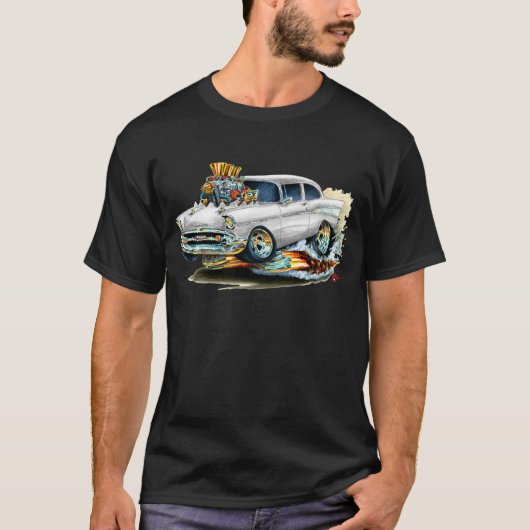 T-shirt Voiture 1957 blanche de Chevy 150-210 (Devant)