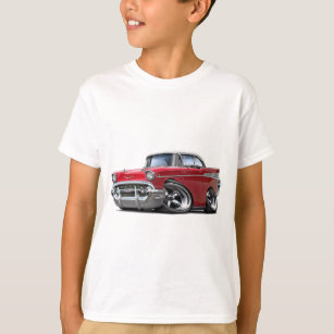 T-shirt Voiture 1957 Rouge-Blanche de Chevy Belair