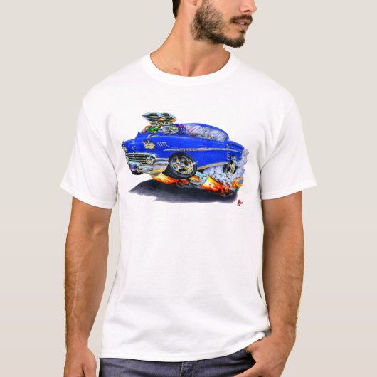 T-shirt Voiture 1958 de bleu d'impala (Devant)