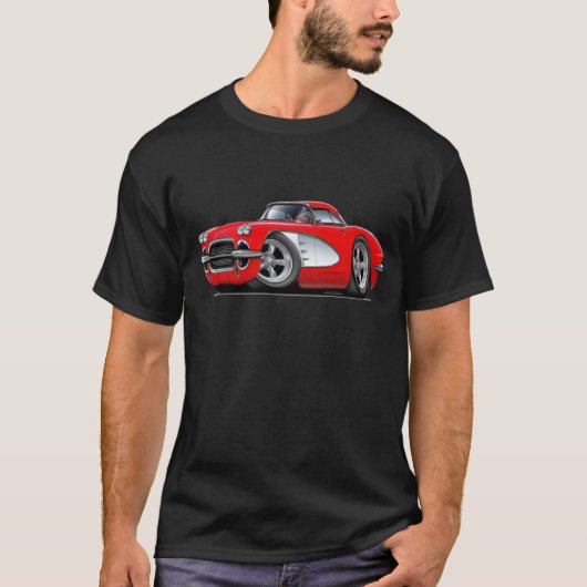 T-shirt Voiture 1961 de rouge de Corvette (Devant)