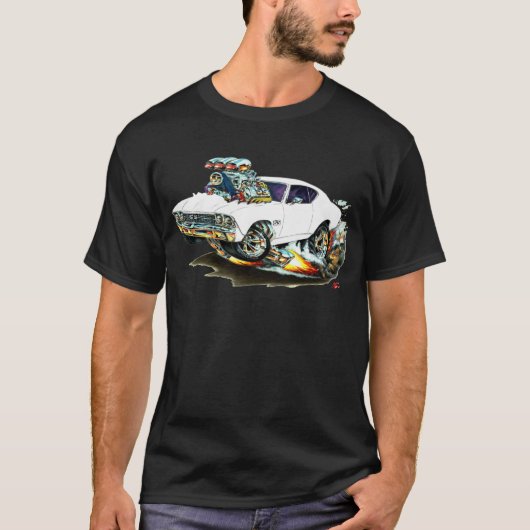 T-shirt Voiture 1968-69 de blanc de Chevelle (Devant)