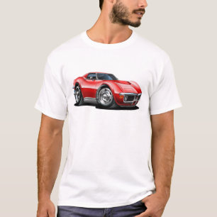 T-shirt Voiture 1968-72 de rouge de Corvette