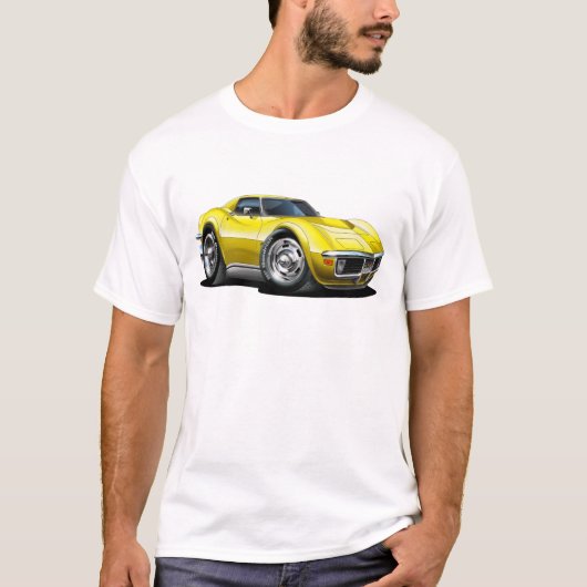 T-shirt Voiture 1968-72 jaune de Corvette (Devant)