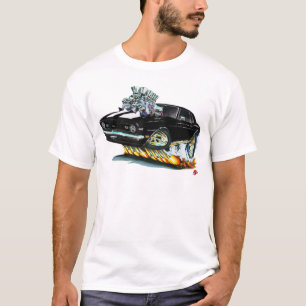T-shirt Voiture 1968 Noir-Blanche de Camaro solides