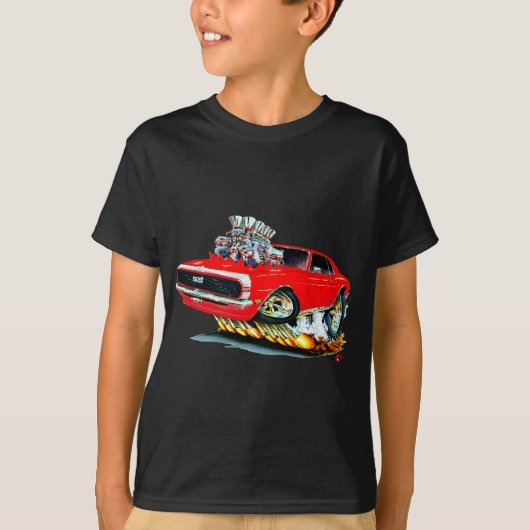 T-shirt Voiture 1968 Rouge-Blanche de Camaro (Devant)